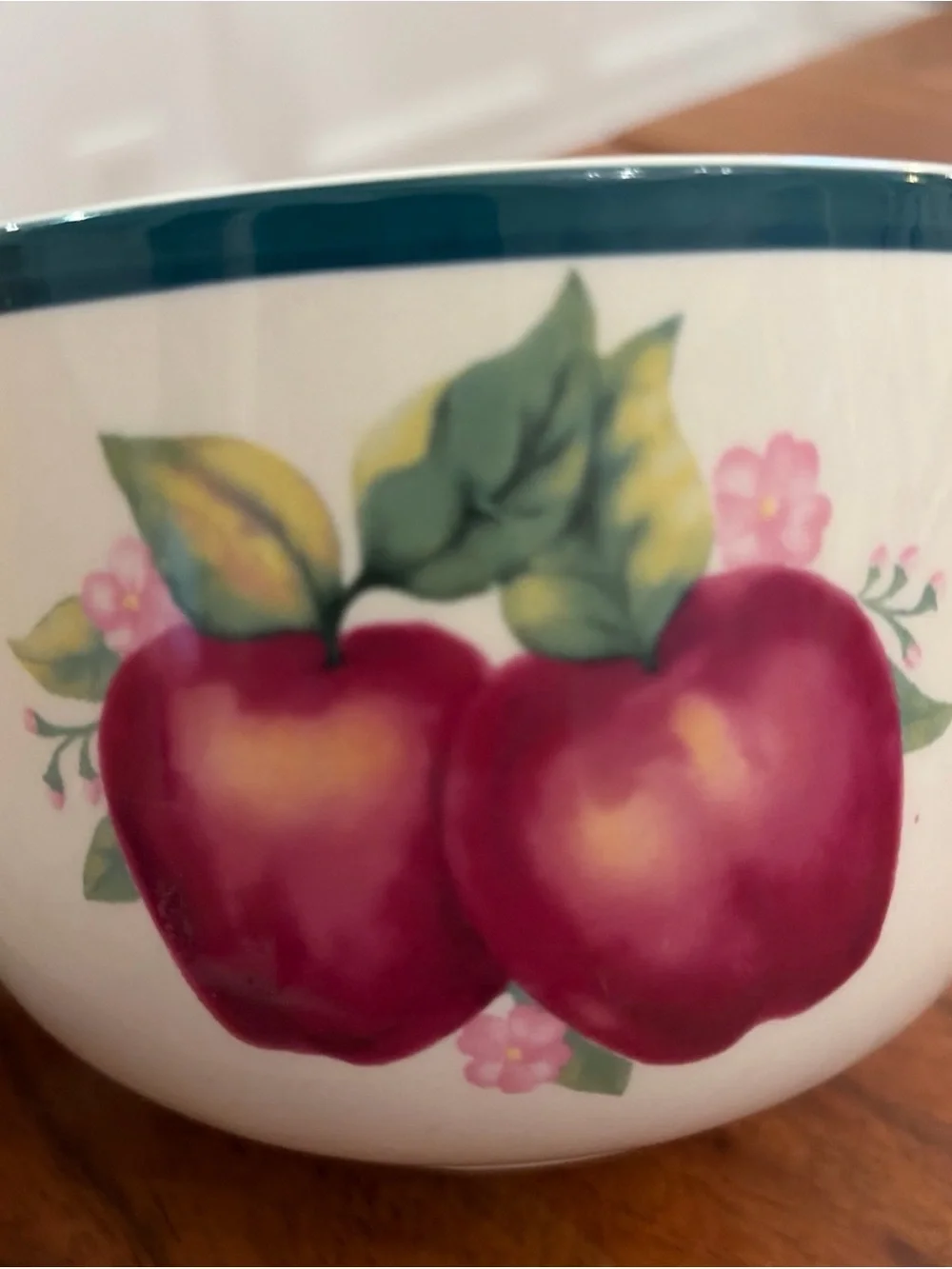 2 Vintage Four Star Stoneware Apple Jumbo Mugs Handled Soup Bowls Cottagecore